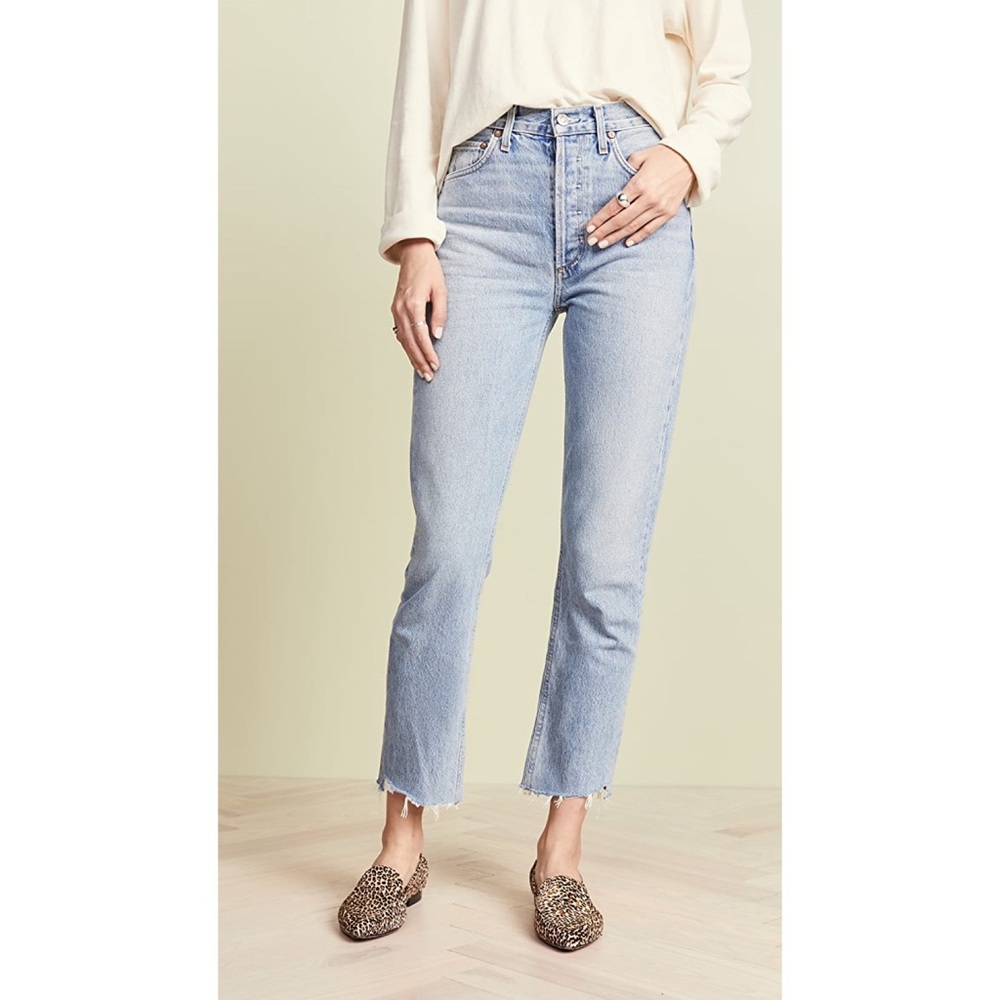 Agolde Riley High Rise Straight Crop Jeans